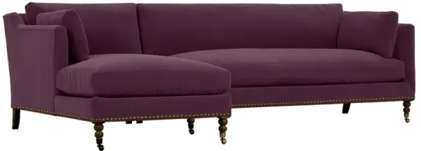 Margot Velvet Sectional Chaise - Purple - Comfortable, Sturdy, Stylish