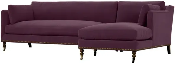 Margot Velvet Sectional Chaise - Purple - Comfortable, Sturdy, Stylish