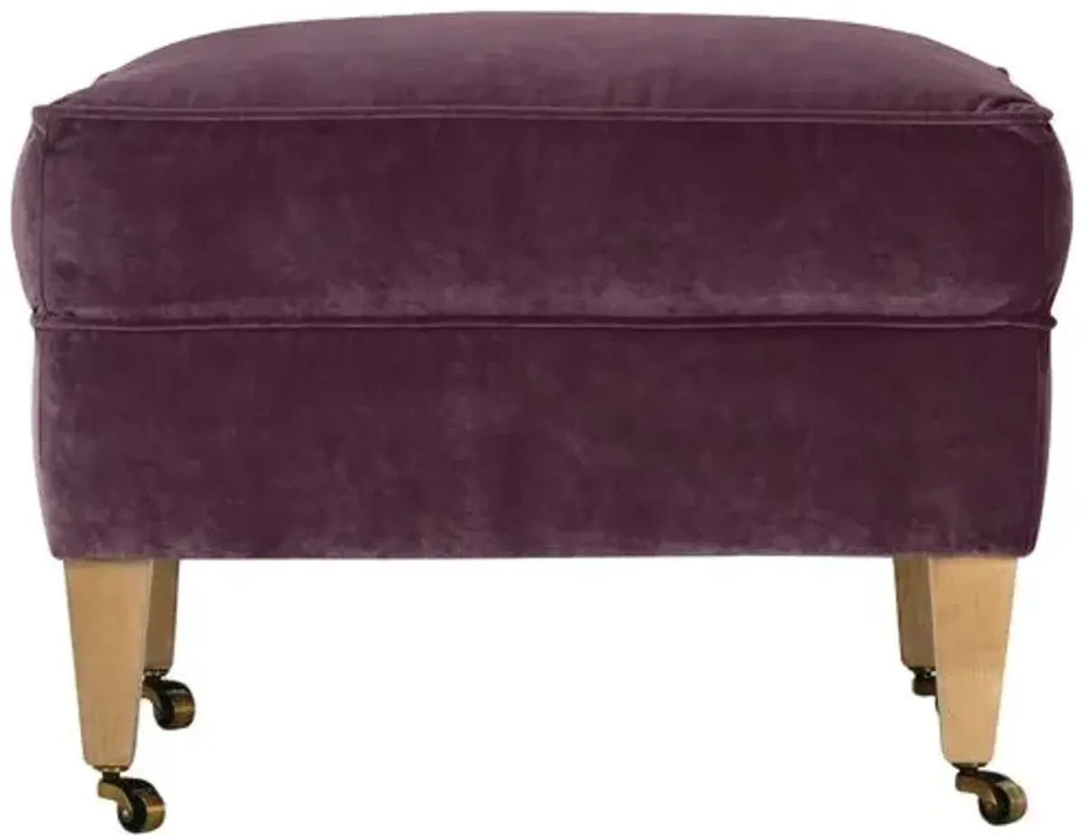 Elodie Velvet Ottoman - Purple