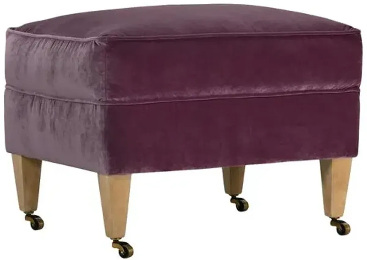 Elodie Velvet Ottoman - Purple