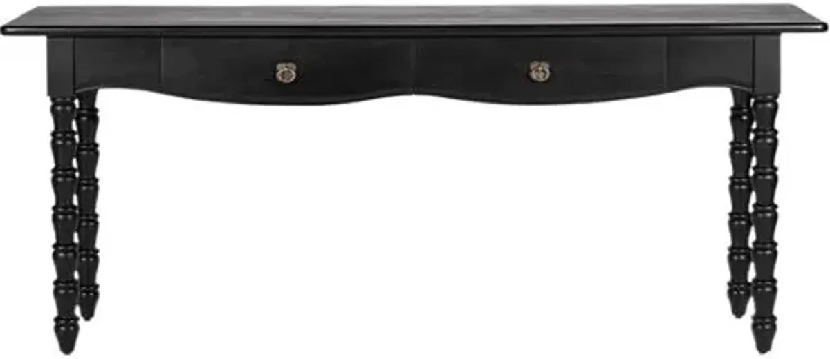 Thalyn Spindle Console Table - Tulsi Home - Black
