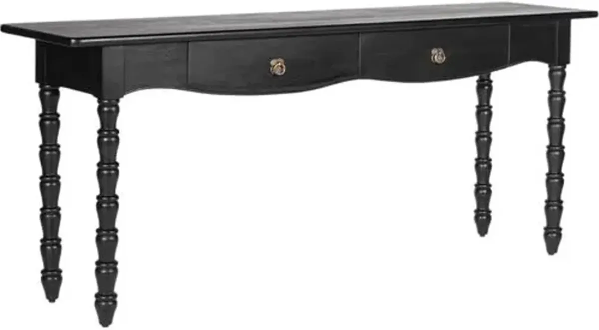 Thalyn Spindle Console Table - Tulsi Home - Black
