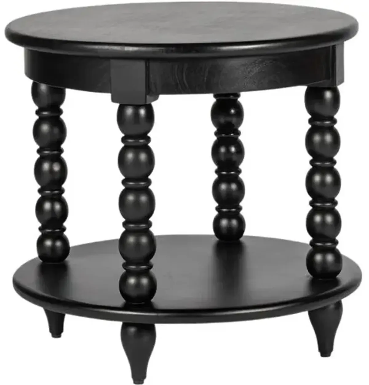 Thalyn Spindle Round End Table - Tulsi Home - Black