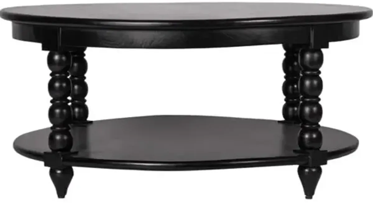 Thalyn Spindle 40" Round Coffee Table - Tulsi Home - Black