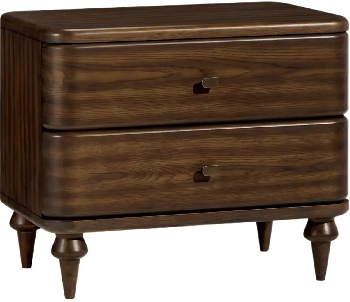 Tahlia 2-Drawer Nightstand - Walnut - Tulsi Home