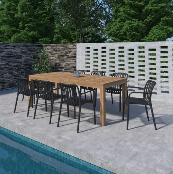 Lanai 9-Pc Outdoor Rectangular Teak Dining Set