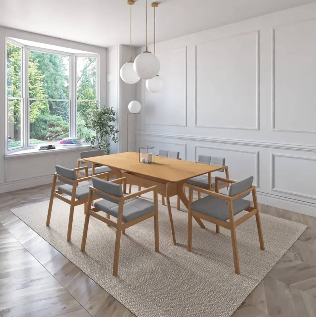 Mercer 7-Pc Rectangular Dining Set - Gray
