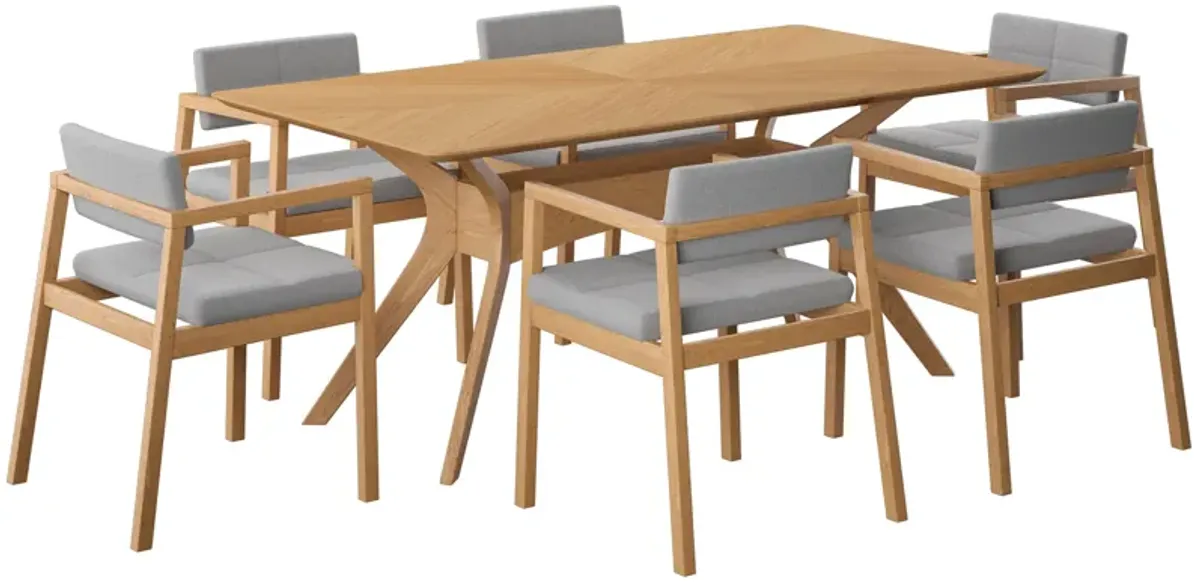 Mercer 7-Pc Rectangular Dining Set - Gray