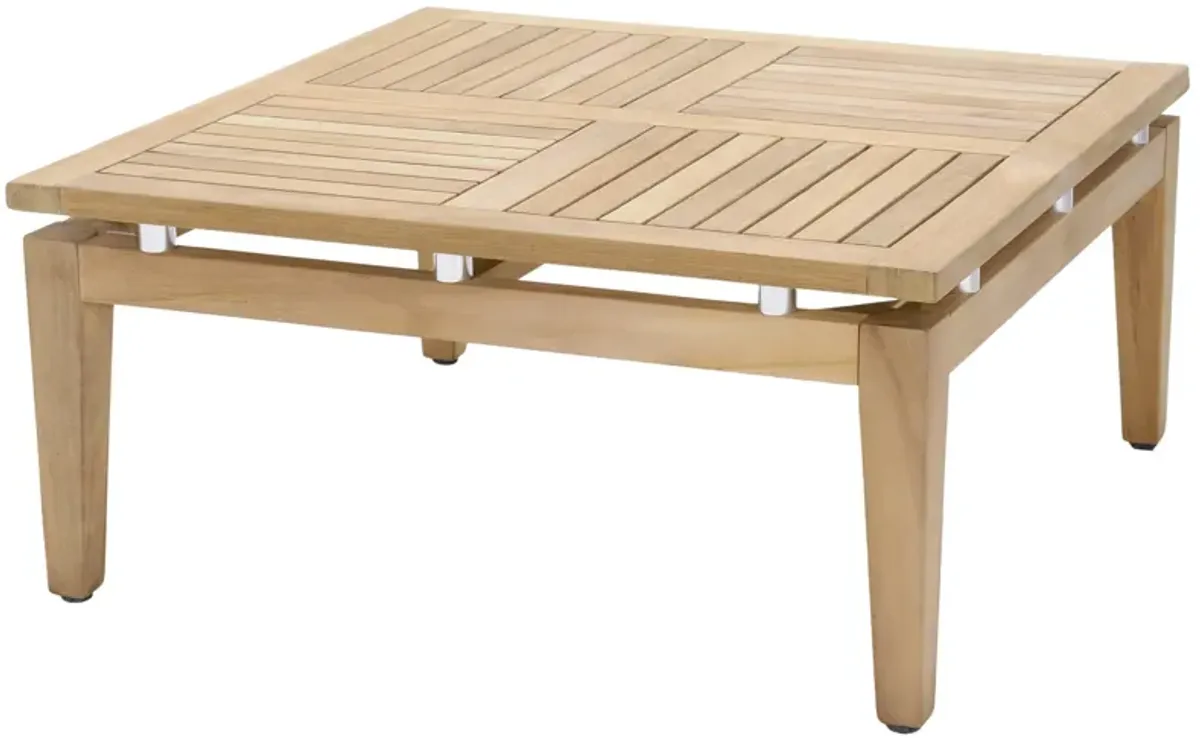 Soho Grove Outdoor Square Coffee Table - Natural Teak/Aluminum - Brown
