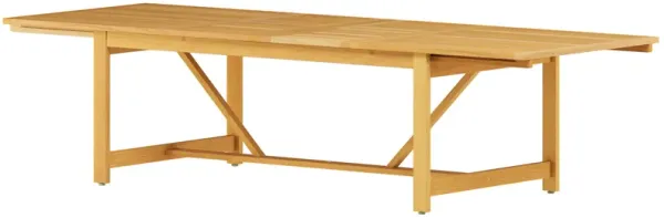 Hudson Row Rectangular Extension Outdoor Eucalyptus Dining Table - Natural