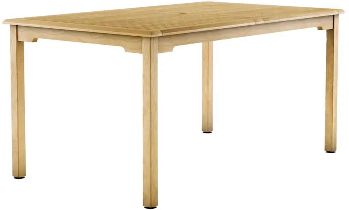 Belgravia Rectangular Outdoor Teak Dining Table, Natural