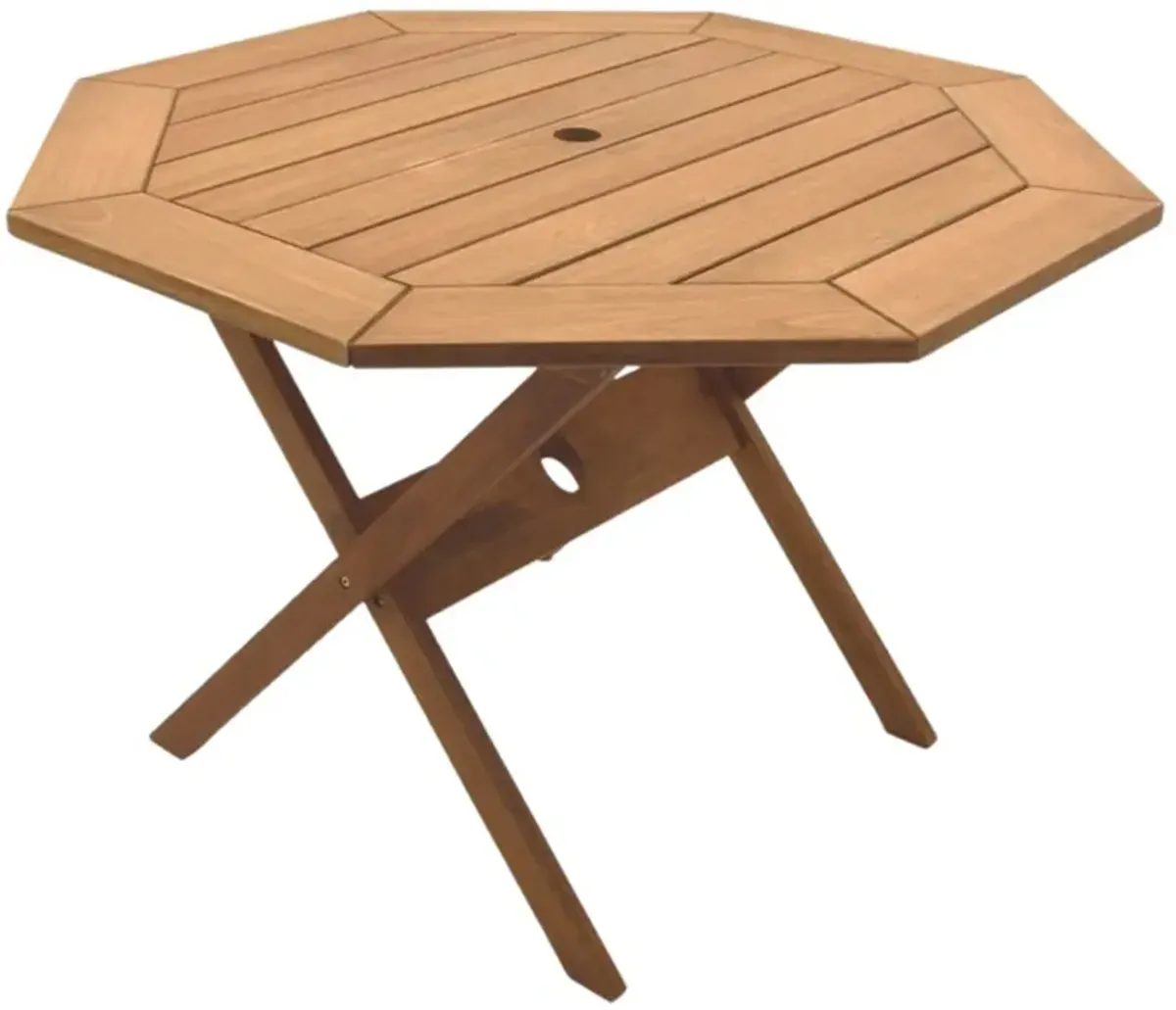 Samos Folding Outdoor Eucalyptus Octagonal Dining Table - Natural
