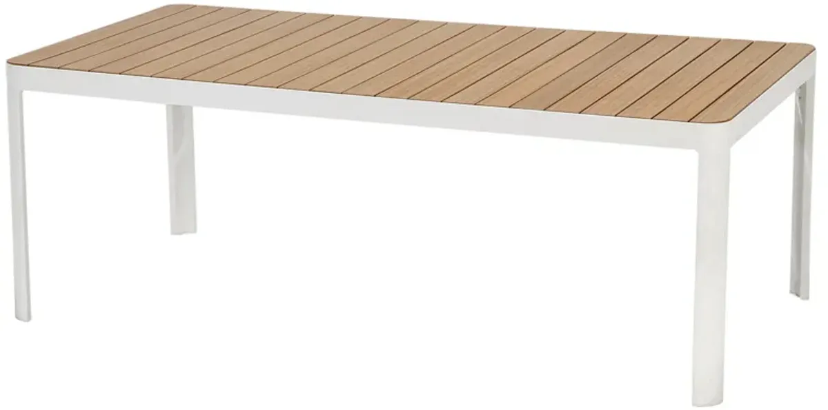 Dalston Rectangular Outdoor Teak Dining Table, Natural/White