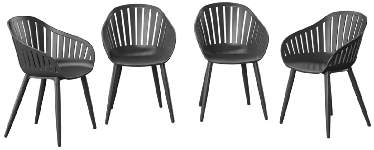 Set of 4 Cayana Outdoor Dining Chairs - Black