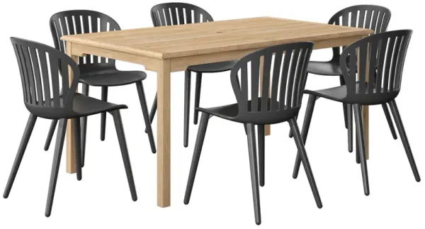 Cayana 7-Pc Rectangular Outdoor Teak Dining Set