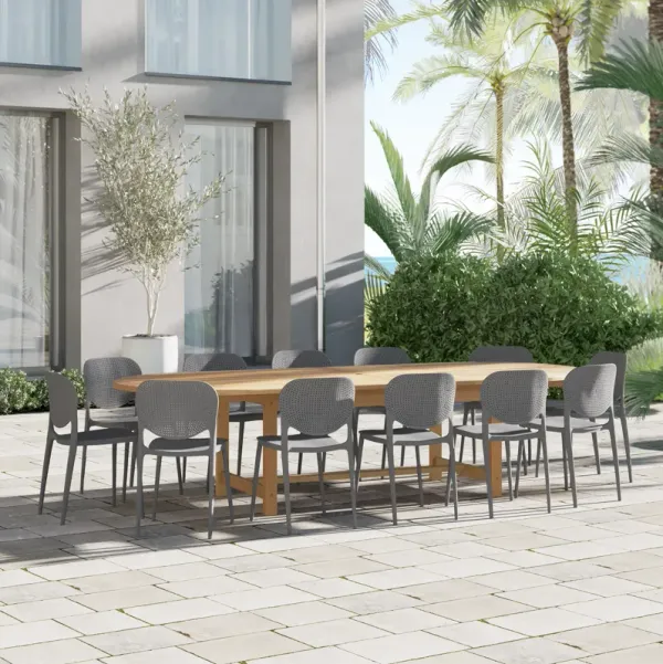 Astor 13-Pc Oval Deluxe Extension Outdoor Teak Dining Set