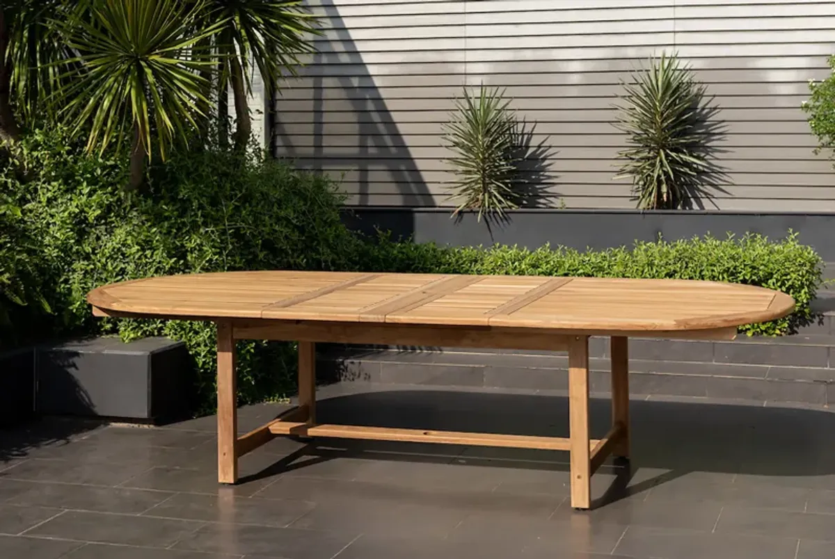 Astor 13-Pc Oval Deluxe Extension Outdoor Teak Dining Set - Brown