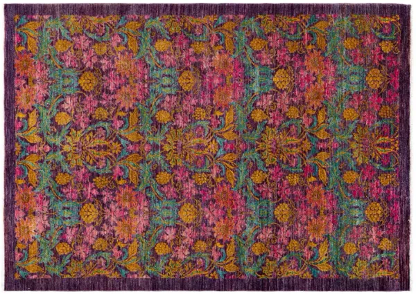 One-of-a-Kind Hand-Knotted Pink Rug, 6'2" x 8'7"