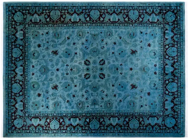 One-of-a-Kind Hand-Knotted Light Blue Rug, 9'3" x 12'5"
