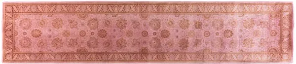 One-of-a-Kind Hand-Knotted Pink Runner - 2'7" x 12'3"