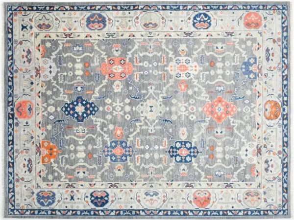 Harry Hand-Knotted Rug, Light Gray