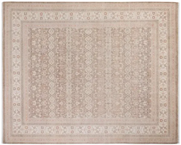 One-of-a-Kind Hand-Knotted Beige Rug, 8'1" x 9'10"