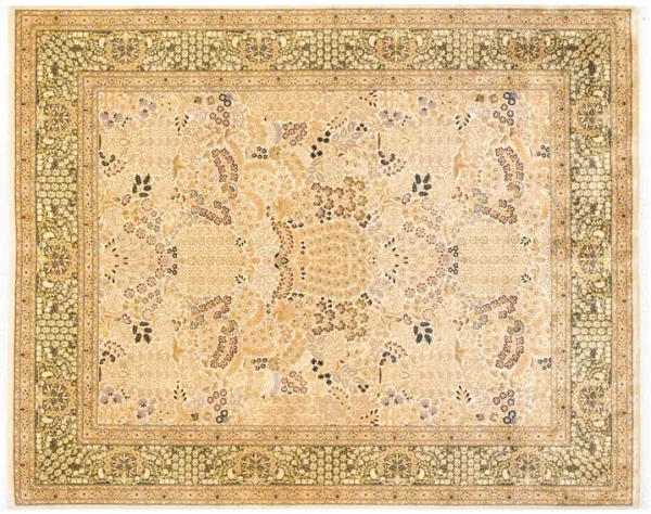 One-of-a-Kind Hand-Knotted Ivory Rug, 8'4" x 10'3"