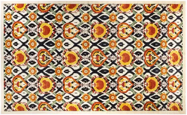 One-of-a-Kind Suzani Hand-Knotted Ivory Rug, 17'2" x 10'2"