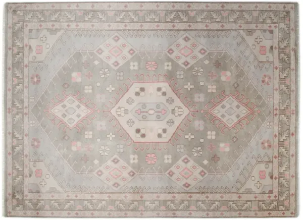 Taz Hand-Knotted Rug, Light Gray