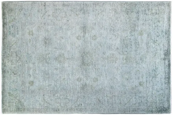 One-of-a-Kind Hand-Knotted Gray Rug, 4'2" x 6'1"