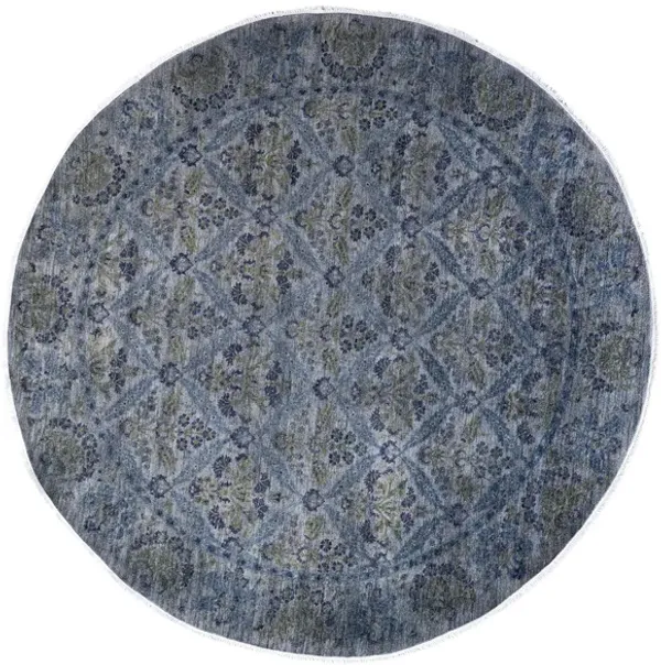 One-of-a-Kind Hand-Knotted Gray Rug, 8'1" x 8'1"