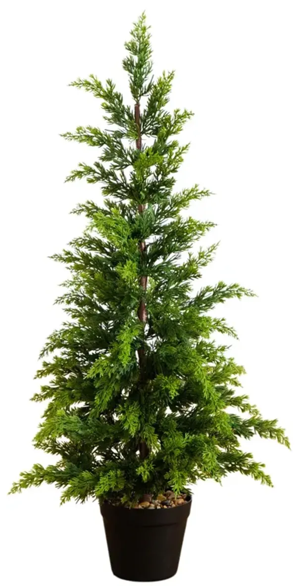 3-ft Cypress Topiary Christmas Tree - Orange