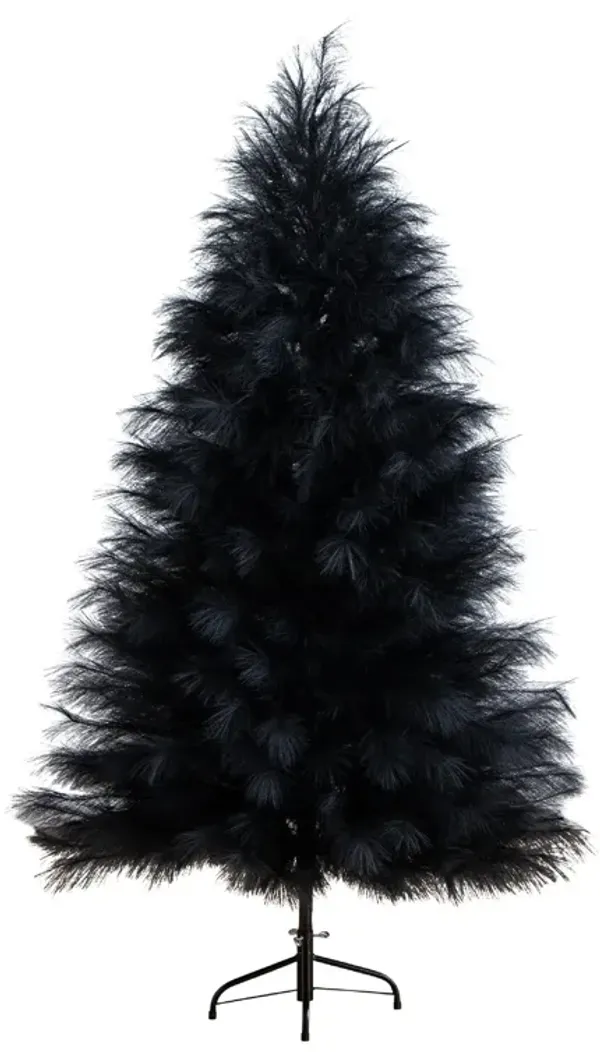 Halloween Black Pampas Grass Christmas Tree