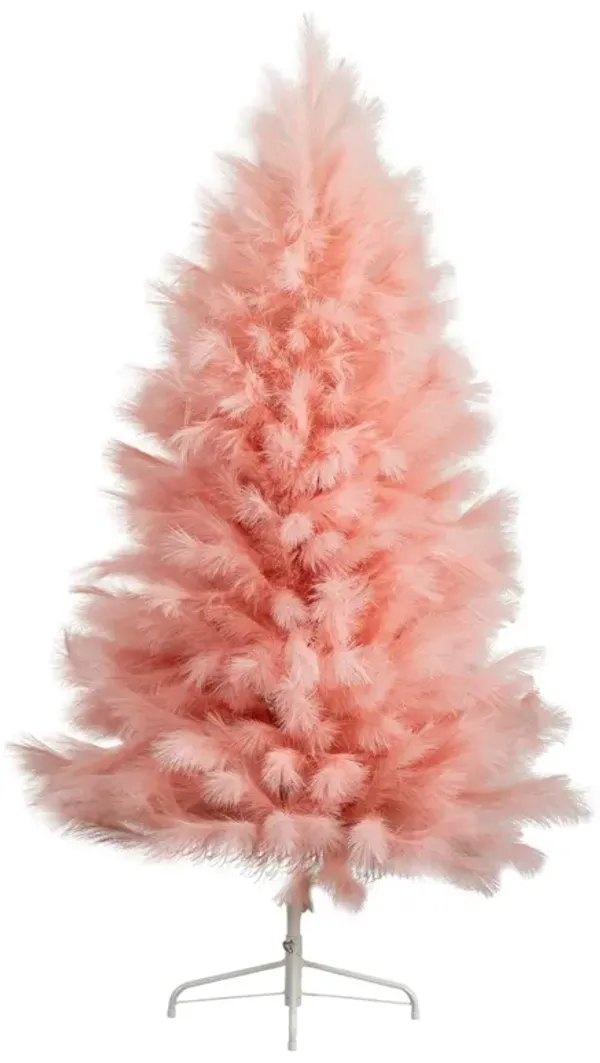 Pink Pampas Grass Christmas Tree
