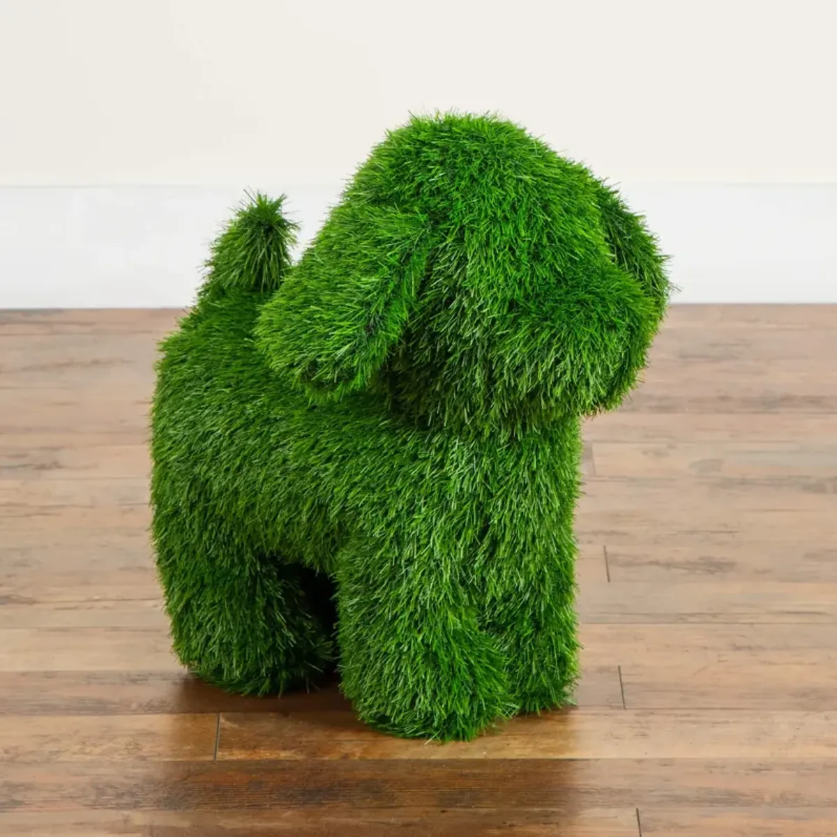 20-in UV Resistant Grass Garden Plush Topiary Puppy Dog (Indoor/Outdoor) - Green
