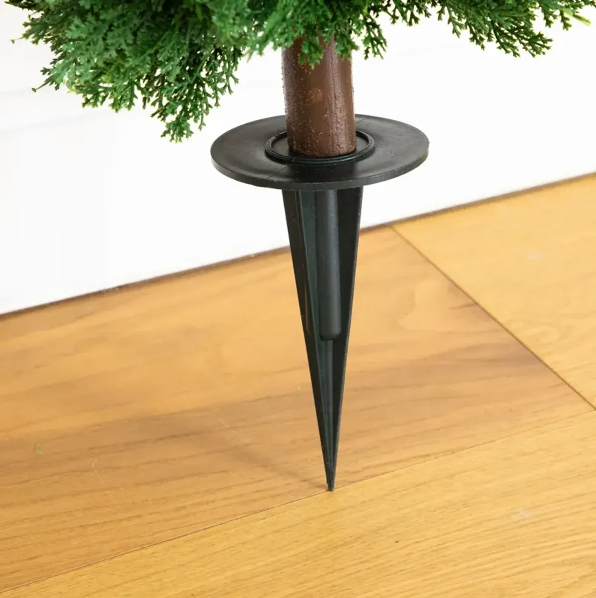 4-ft UV Resistant Cedar Plant with Integrated Ground Stake (Indoor/Outdoor), Set of 2