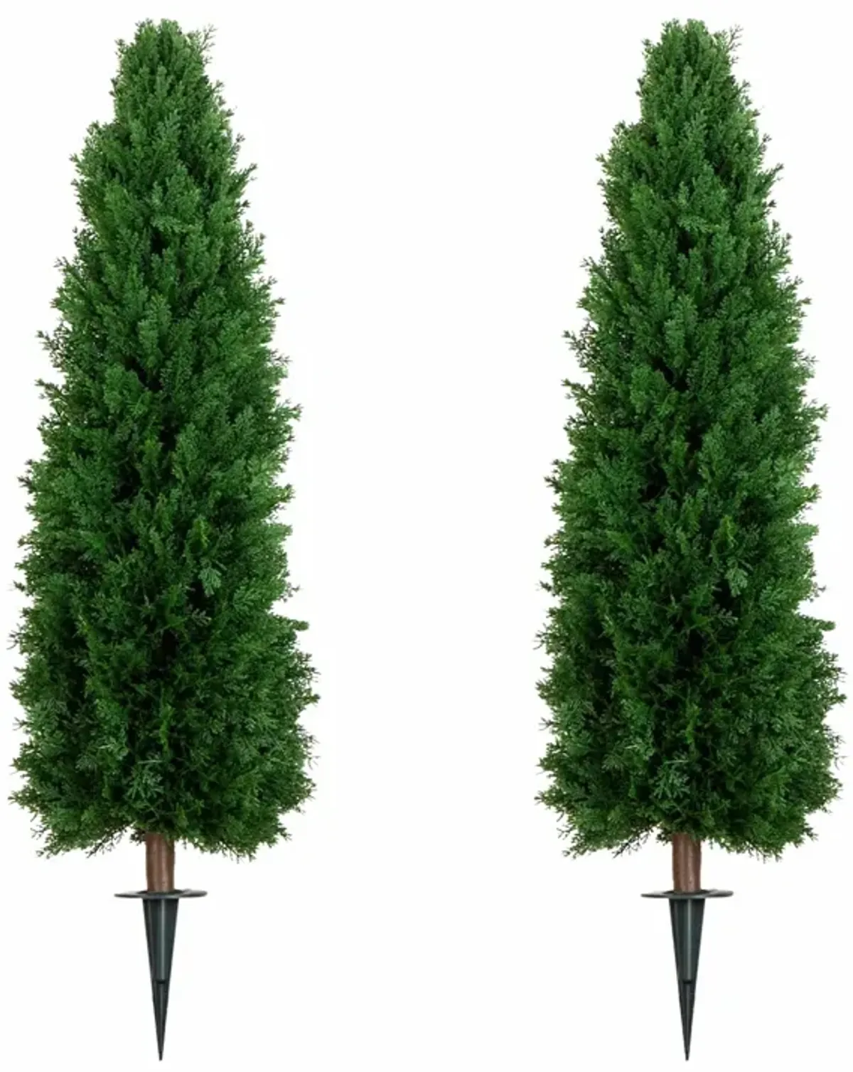 4-ft UV Resistant Cedar Plant with Integrated Ground Stake (Indoor/Outdoor), Set of 2