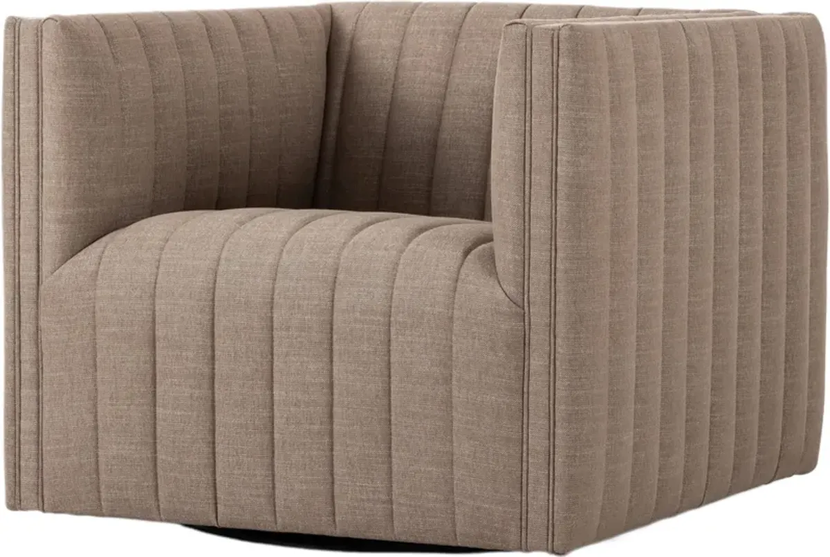 Vivian Chenille Swivel Chair - Crypton Nomad Taupe