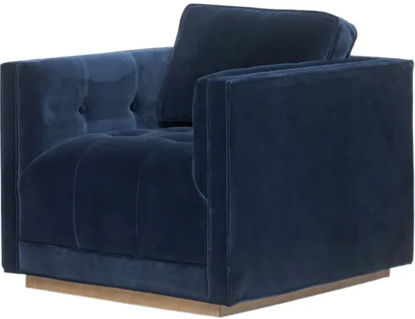 Florin Velvet Swivel Chair - Surrey Midnight