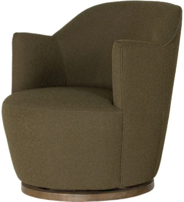 Lillian Swivel Boucle Chair - Green