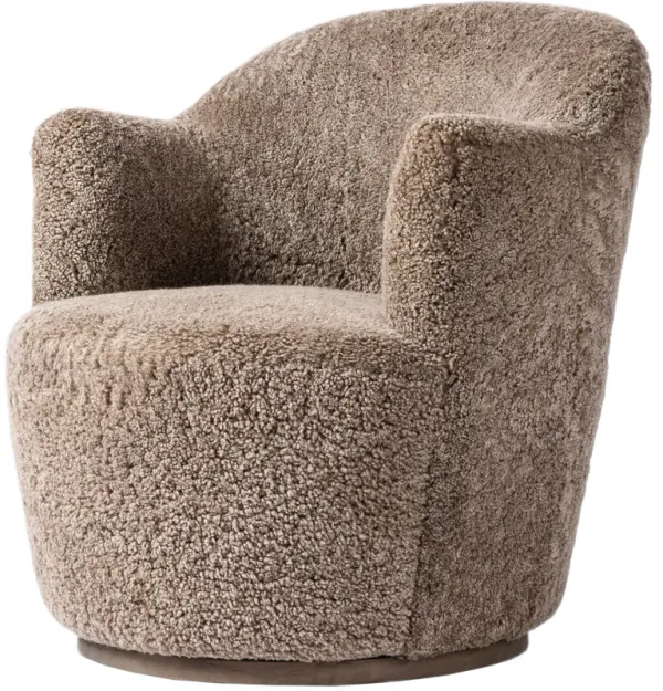 Lillian Swivel Chair - Taupe Shearling