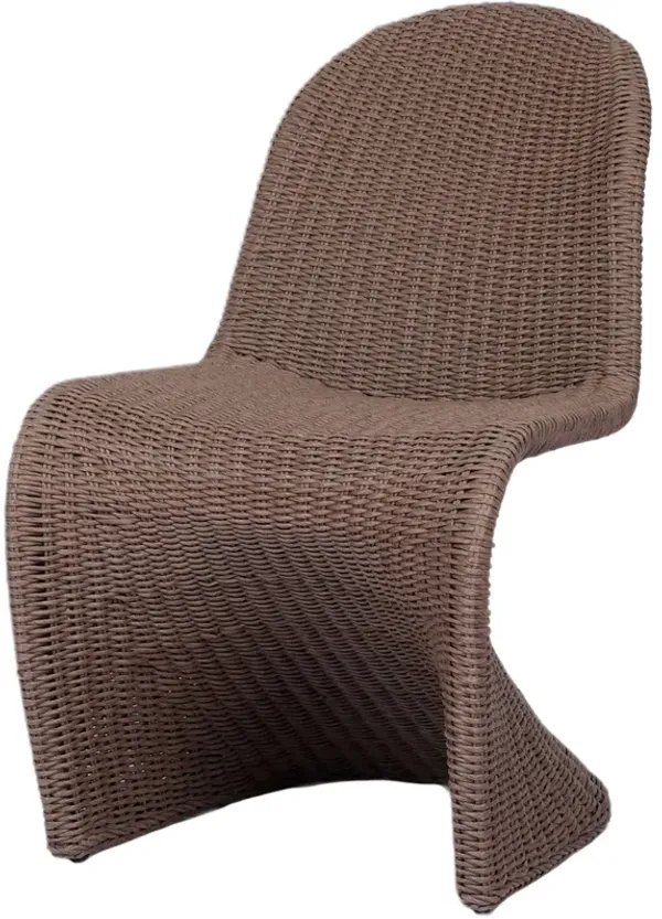 Paulina Outdoor Wicker Dining Chair, Tanned Weave
