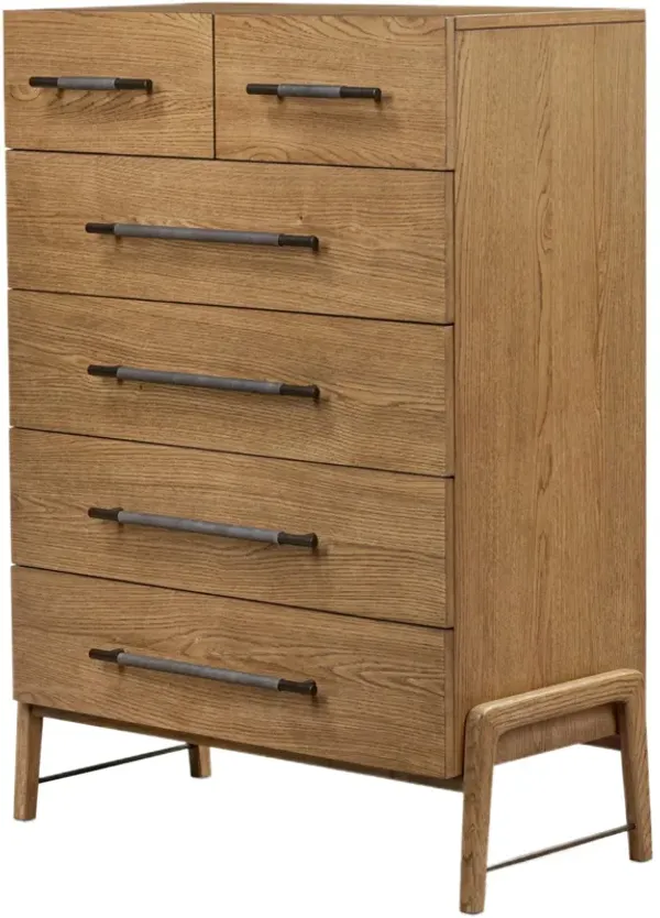 Jeremiah 6-Drawer Oak Tall Dresser