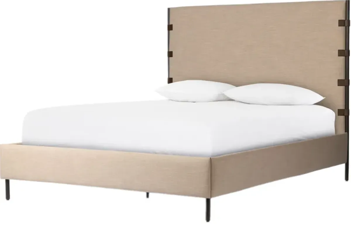 Winslow Linen Bed - Palm Ecru - Beige