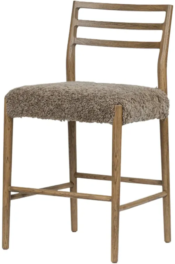 Noah Shearling Counter Stool - Taupe Shearling