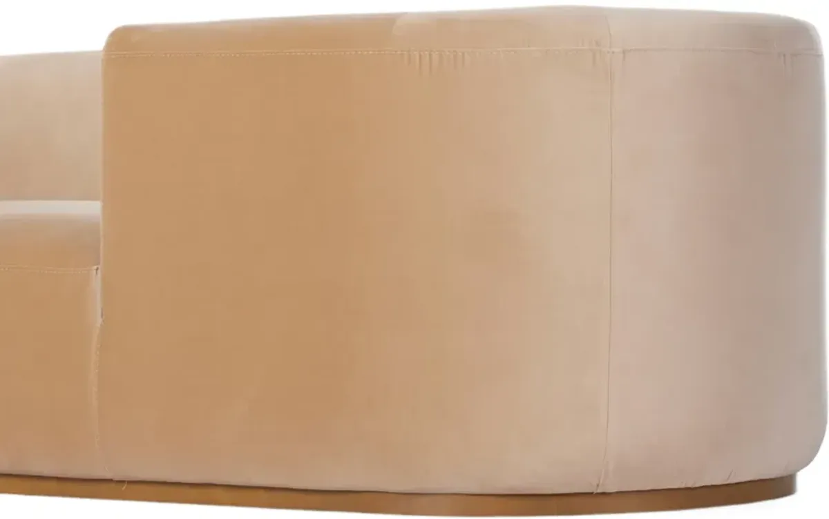 Aluni Tete A Tete Velvet Chaise - Brown - Comfortable, Sturdy, Stylish