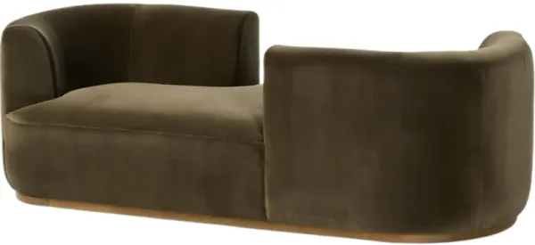Aluni Tete A Tete Velvet Chaise - Green - Comfortable, Sturdy, Stylish