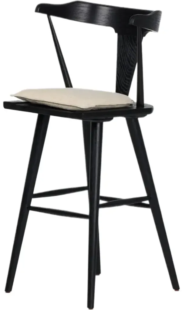 Kaysen Linen Cushion Bar Stool, Antwerp Natural