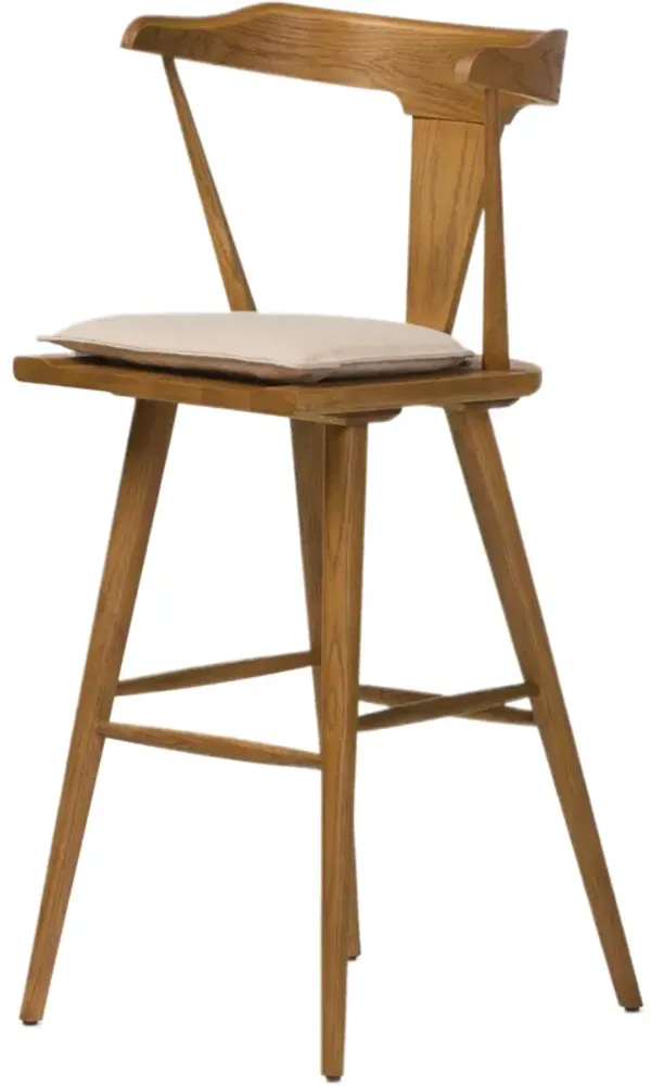 Kaysen Linen Cushion Bar Stool, Antwerp Natural