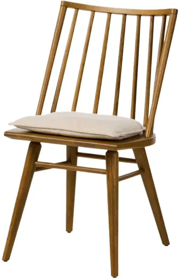 Brody Windsor Linen Dining Chair with Cushion - Brown